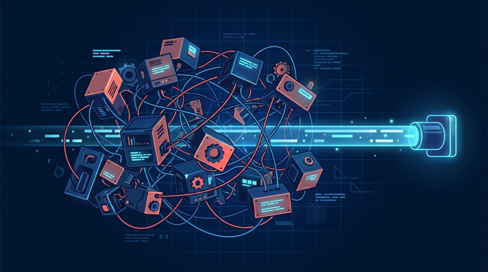 Abstract illustration comparing WebScraping.AI and Apify