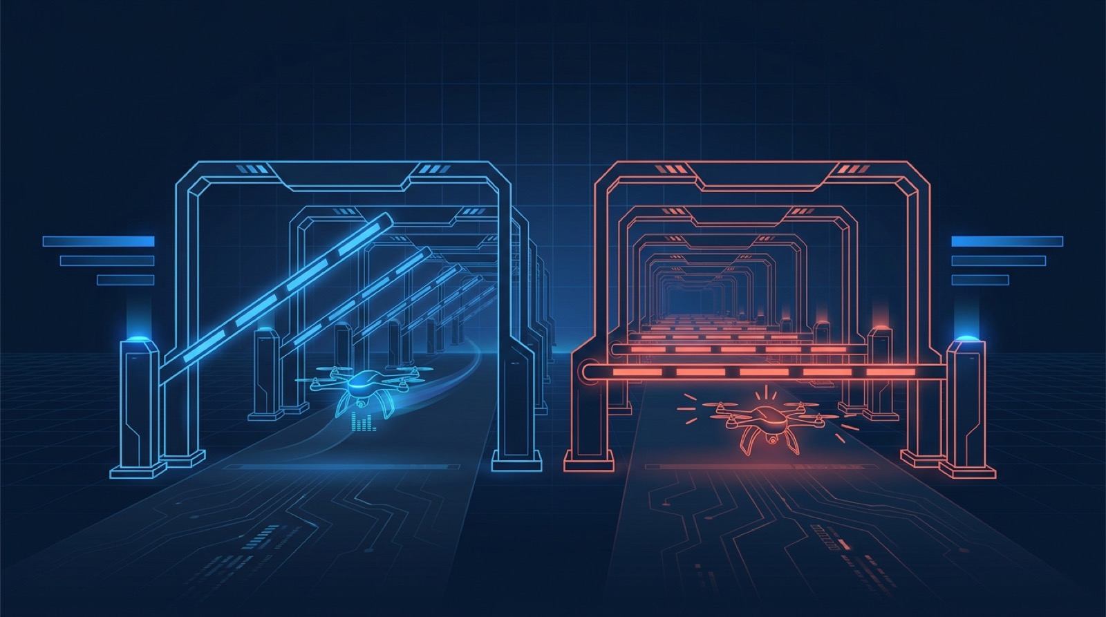 Illustration of the CFAA gates-up-or-down test for whether web scraping is legal