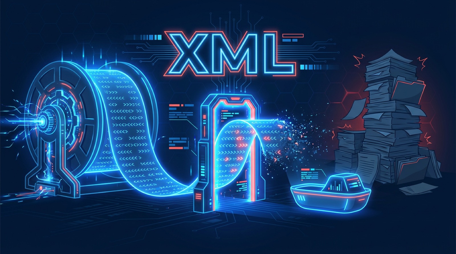 Streaming huge XML files with lxml iterparse: constant memory instead of loading the whole document tree
