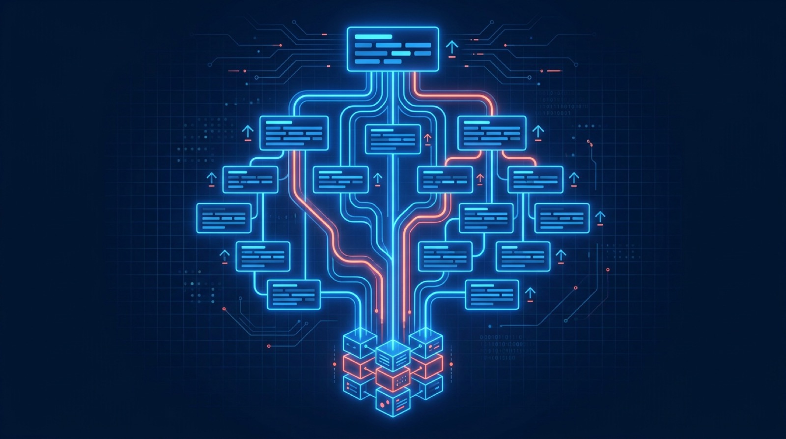 A threaded discussion tree of nested reply cards with upvote arrows, gathered into structured data blocks