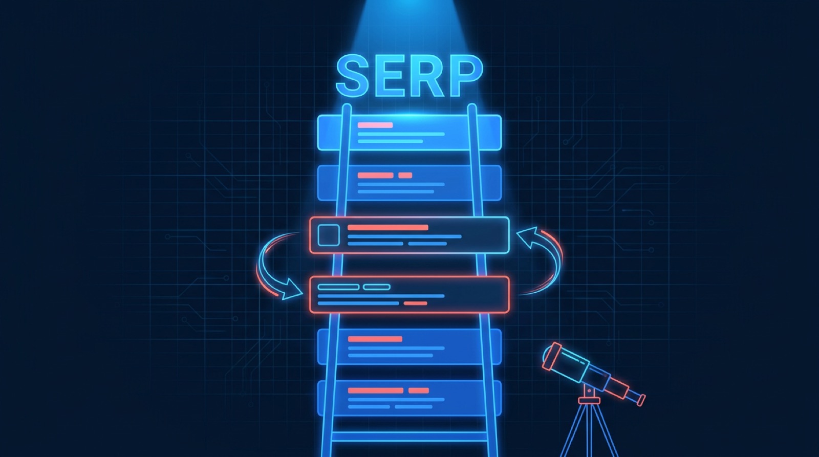 Search rankings ladder with positions changing