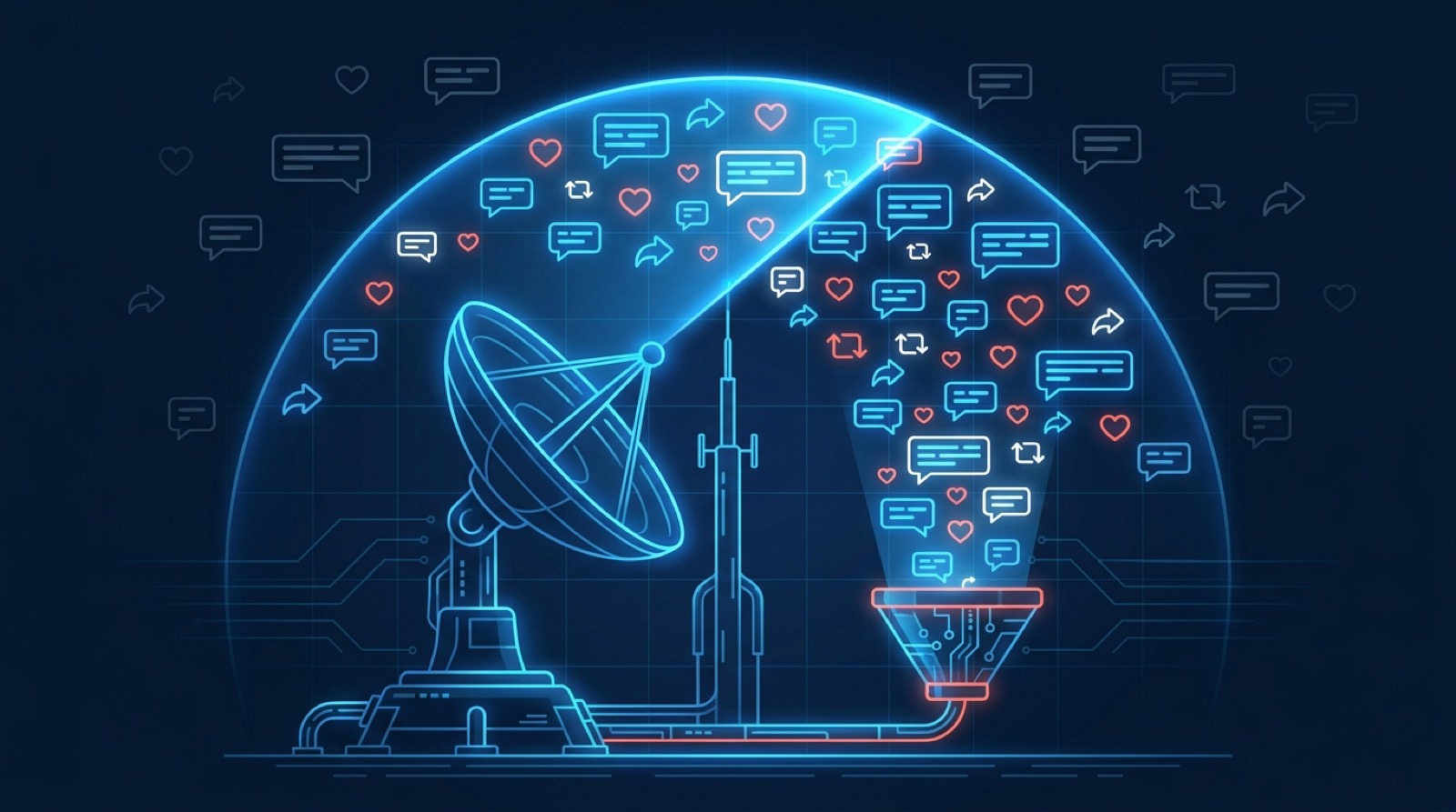 Radar sweeping social posts and mentions